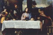TIZIANO Vecellio, The meal in Emmaus